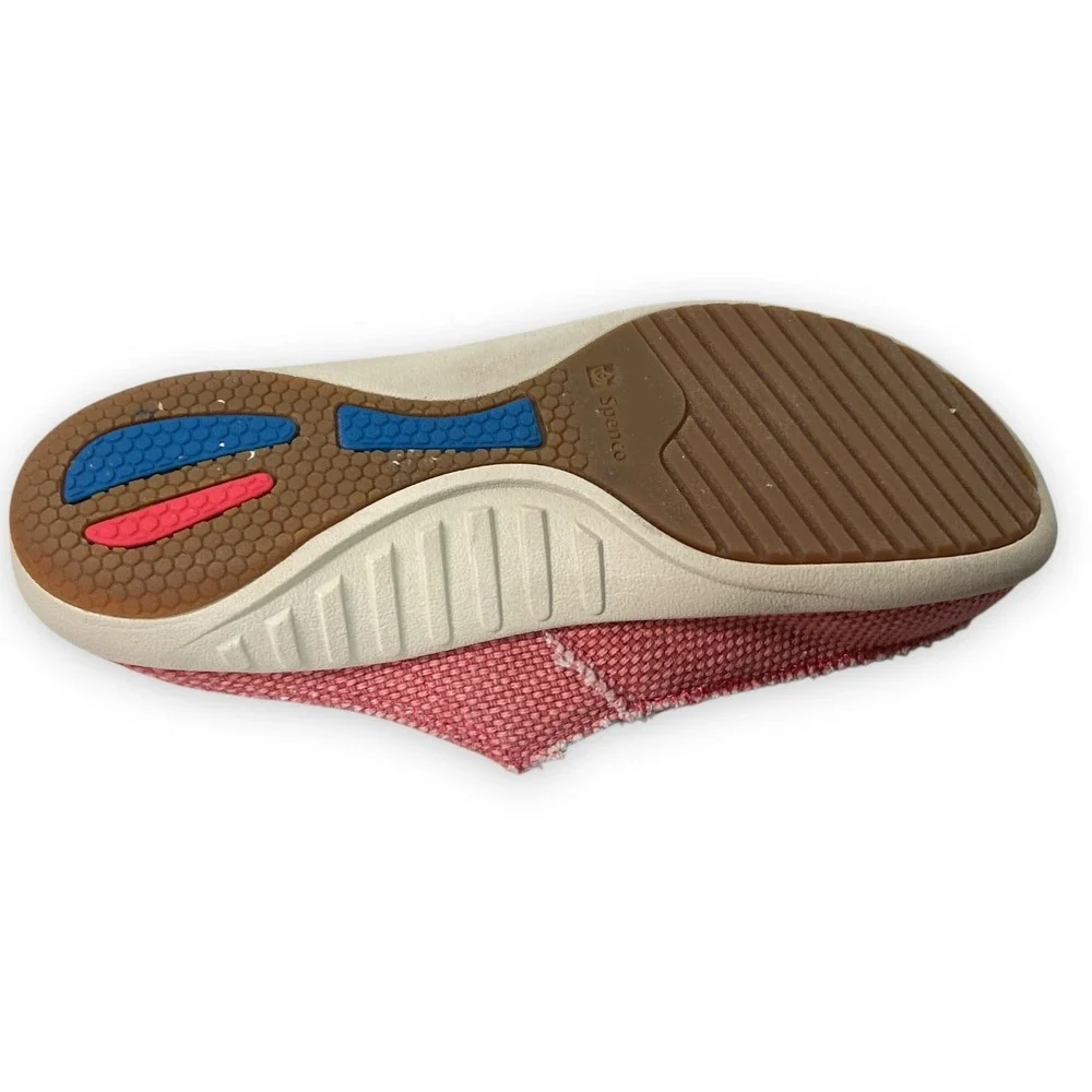 Spenco Siesta Canvas Slide Mules Womens 7 Pink Orthotic Cork ‎ Beach Festival